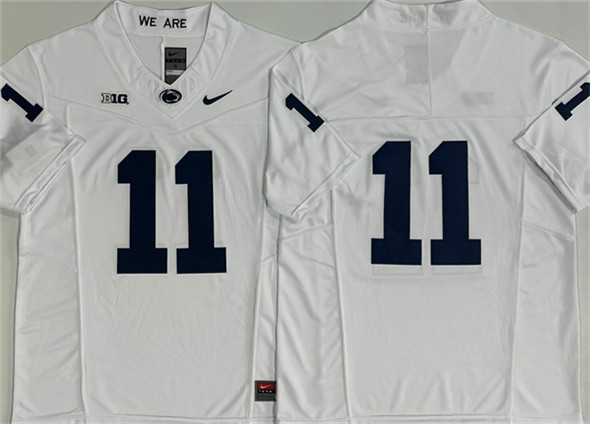 Mens Penn State Nittany Lions #11 Abdul Carter White 2024 F.U.S.E. No Name Stitched Jersey